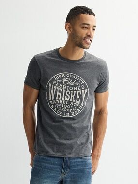 Men's Old Fashioned WHISKEY Tee Gray NWT Size XL